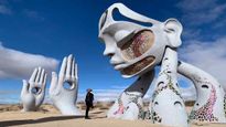 Check out the breathtaking sculpture in Mojave Moon Ranch in California!