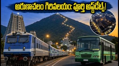 ఆగస్టు పౌర్ణమి గిరివలయం: అరుణాచలం వెళ్తున్నారా? రైలు, బస్సు, ట్రాఫిక్ రూట్స్ అప్డేట్స్ ఇవే! ఆగస్టు పౌర్ణమి గిరివలయం: అరుణాచలం వెళ్తున్నారా? రైలు, బస్సు, ట్రాఫిక్ రూట్స్ అప్డేట్స్ ఇవే!
