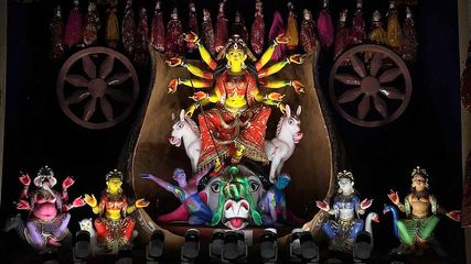 Kolkata 150 Years Old Durga Puja Ravana Dahan Happens On Chaitra Navratri