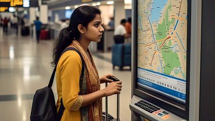 Delhi Igi Airport 3d Maps And Virtual Information Display Kiosks Installed For Passengers