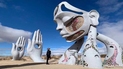 Check out the breathtaking sculpture in Mojave Moon Ranch in California!