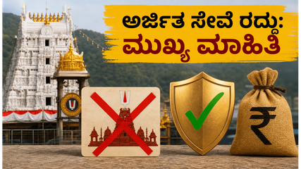 ತಿರುಪತಿ ಭಕ್ತರಿಗೆ ಎಚ್ಚರಿಕೆ: ಅರ್ಜಿತ ಸೇವೆ ರದ್ದು, ಹಣ ವಾಪಸ್ ಪಡೆಯುವುದು ಹೇಗೆ?