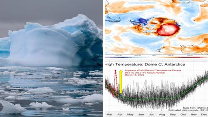 அண்டார்டிகாவில் 50 டிகிரி செல்சியஸுக்கு மேல் நிலவும் கடும் வெயில் – உருகும் மிகப்பெரிய பனிப்பாறைகள்!