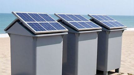 சென்னை மெரினாவில் சூரிய சக்தியில் இயங்கும் குப்பை தொட்டிகள் – இனி குப்பையே இருக்காது!