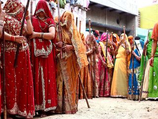 Celebrating Lathmar Holi 2021 in Barsana 