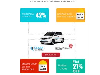 NATIVE PLANET CABS! Get a Flashing 40% Discount on Cab Bookings On Local, Outsation and More