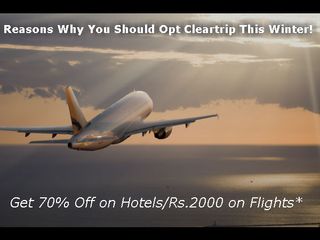 5 Reasons Why You Should Opt Cleartrip This Winter! Get 70% Off on Hotels/Rs.2000 on Flights*