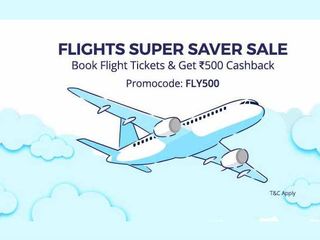 FLIGHT SUPER SAVER SALE! Domestic Fares Start at Rs.789, Get Rs.500 Cashback Hurry*