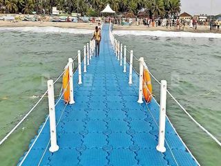 Kerala Tourism Department Sets Up Floating Bridge At Beypore Beach 