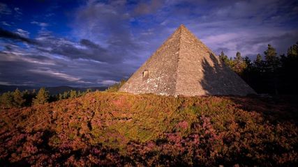 Balmoral Pyramid, Scotland- A lone pyramid in the woods 
