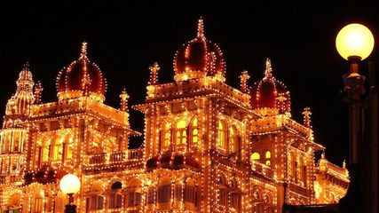 A Night of Illumination: Mysore Palace during Dussera Festival