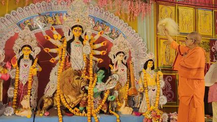 A Vibrant Celebration of Navratri at Durga Puja in Vijaya Bank Layout Bangalore