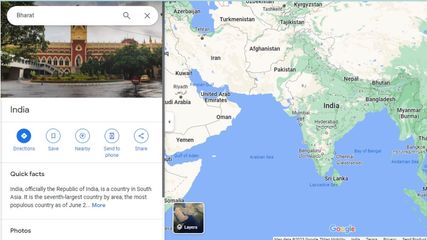 Bharat Joins India: Google Maps shows India on typing Bharat