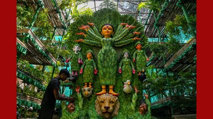 Kolkata’s Durga Puja 2024 Features Green Goddess, Bangkok, Switzerland Themed Pandals