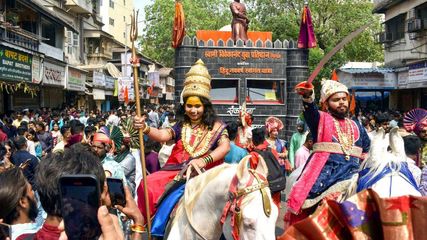 See Images: Vibrant Procession Marks Gudi Padwa Festival in Mumbai