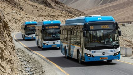 India Launches First 5 Commercial Hydrogen Fuel Cell Buses In Leh, Ladakh