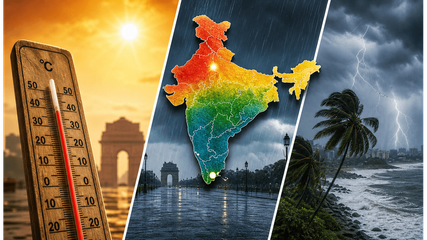 Delhi’s Scorching Heat vs. Southern Downpours: India’s Weather Takes a Dramatic Turn Today