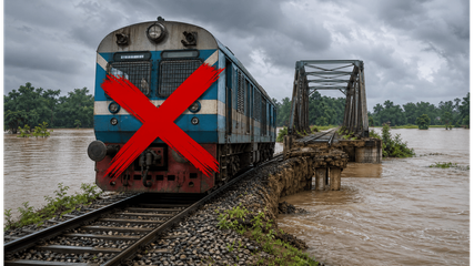 Assam Floods: NFR Suspends Train Services as Bridge Damage Disrupts Key Dhemaji Route