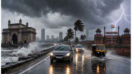 Monsoon Alert: Heavy Rain and Thunderstorms Set to Disrupt Travel Across Mumbai, Kerala, and Delhi