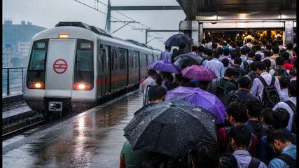 Delhi Metro Monsoon Alert: Heavy Rains Trigger Station Crowds and Gate Closures Today