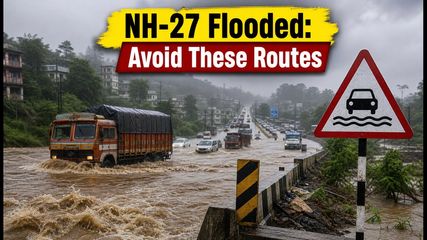Guwahati Flash Floods: NH-27 Paralyzed as Heavy Rains Turn City Roads Into Rivers