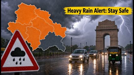 Severe Weather Alert: Heavy Rain and Thunderstorms Threaten Travel Across Northern India Today
