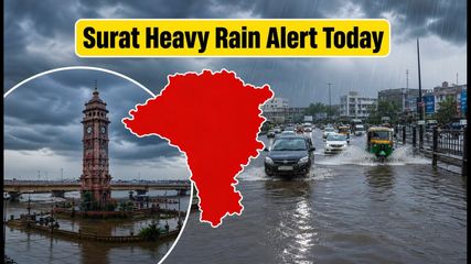 Surat Heavy Rain Alert: IMD Issues Urgent Warning as Intense Thunderstorms Hit the City Today