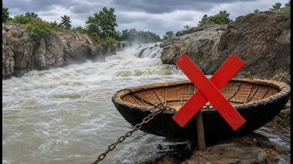 Hogenakkal Falls Coracle Rides Suspended: Why You Should Skip the Trip Today