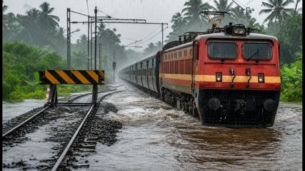 കനത്ത മഴയിൽ കേരള ട്രെയിൻ ഗതാഗതം താളം തെറ്റി; രാജധാനി ഉൾപ്പെടെ വഴിതിരിച്ചുവിട്ടു, യാത്രക്കാർ അറിയാൻ