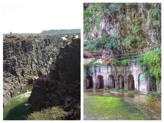 పాండవుల గుహలు, జలపాతాలు !!