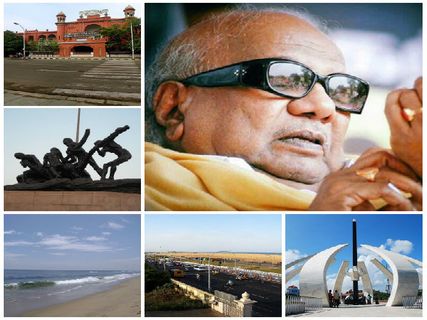 మెరీనా బీచ్ ఎంతో మంది గొప్ప వ్యక్తుల స్మారకాలు, విగ్రహాలకు నిలయం