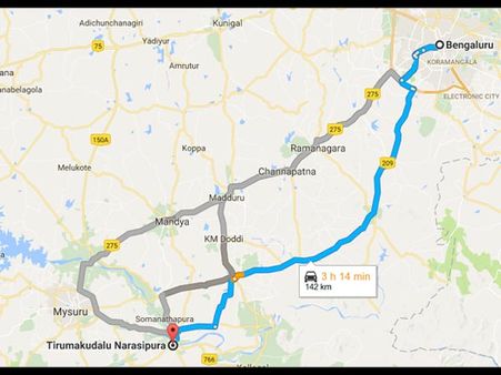 Routes From Bangalore To T Narasipura