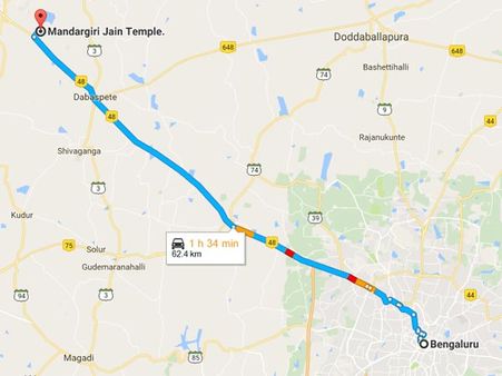 Route From Bangalore To Mandargiri