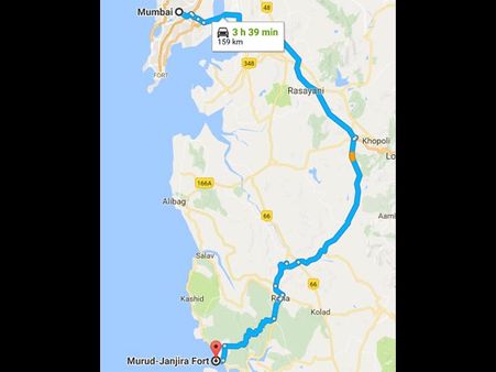 Route From Mumbai To Murud Janjira