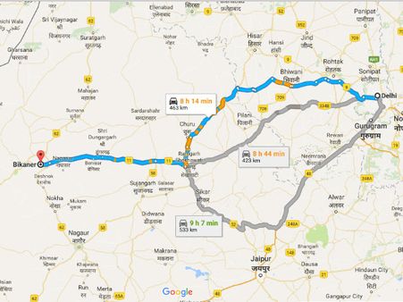 Routes From Delhi To Bikaner Routes From Delhi To Bikaner