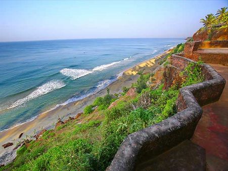 2) Varkala Beach