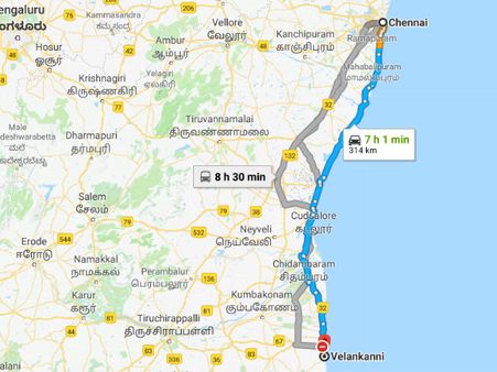 How To Reach Velankanni From Chennai