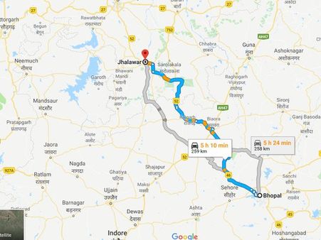 How To Reach Jhalawar From Bhopal