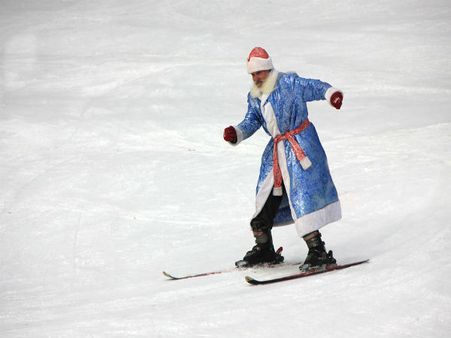 #2 Go skiing in a Santa costume in Manali