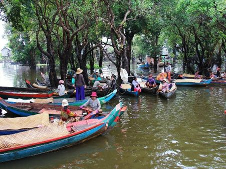 Floating Village in India
