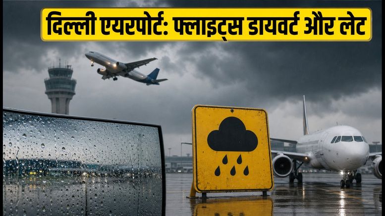 दिल्ली में मूसलाधार बारिश का कहर: IGI एयरपोर्ट पर 9 फ्लाइट्स डायवर्ट, सैकड़ों उड़ानें लेट