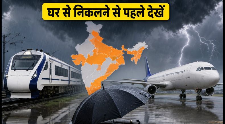 भारी बारिश का अलर्ट: 19 राज्यों में अलर्ट, 149 ट्रेनें प्रभावित, घर से निकलने से पहले चेक करें ये अपडेट