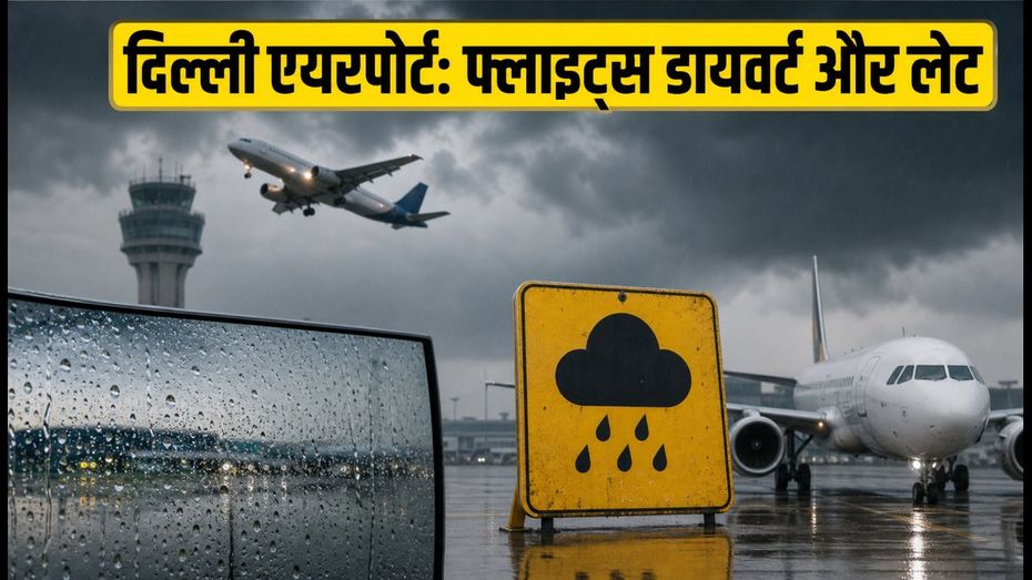 दिल्ली में मूसलाधार बारिश का कहर: IGI एयरपोर्ट पर 9 फ्लाइट्स डायवर्ट, सैकड़ों उड़ानें लेट