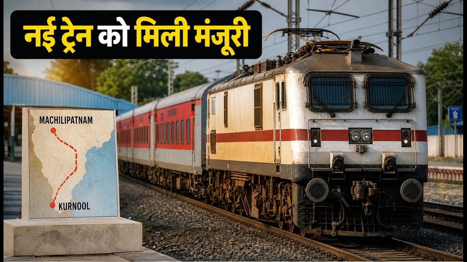 मछलीपट्टनम-कुरनूल सिटी एक्सप्रेस को मिली मंजूरी: विजयवाड़ा होकर चलेगी नई ट्रेन, जानें रूट और टाइमिंग