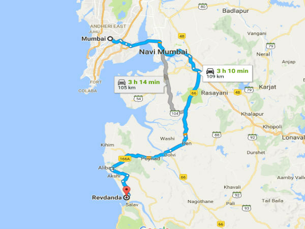 मुंबई से रेवदांदा की दूरी 