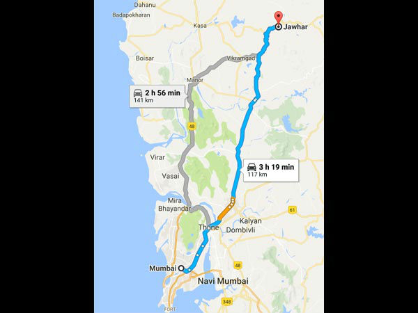मुंबई से जव्हार का रूट 