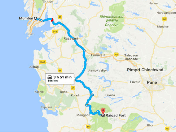 मुंबई से रायगढ़ का रूट