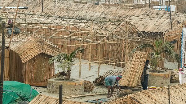 temporary tent at sagar island