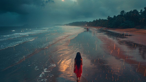 walk on beach alone