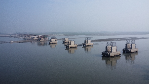 ganga bridge construction in ganga expressway
